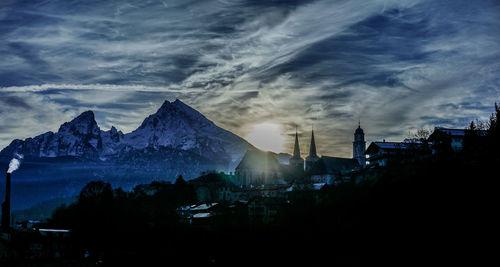 Panoramic shot of cityscape against sky