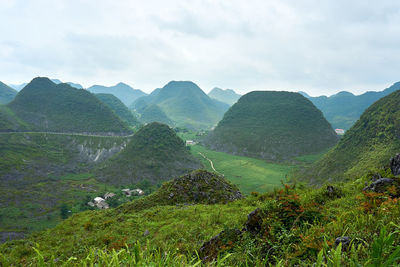 Scenic view of mountains against sky