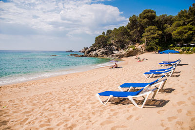 Scenic view of beach against sky