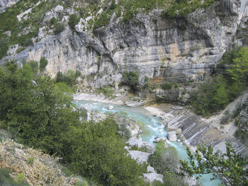 Scenic view of waterfall