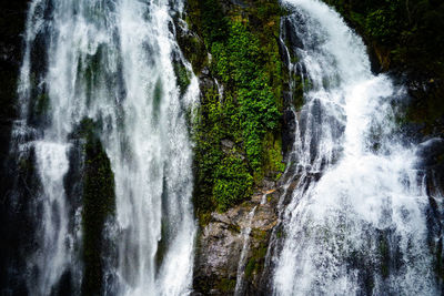 Scenic view of waterfall