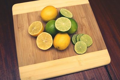 Close up of food on wooden table