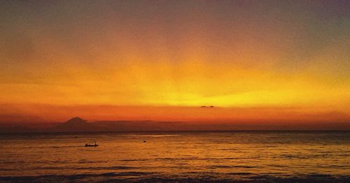 Scenic view of sea during sunset