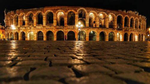 View of historical building at night