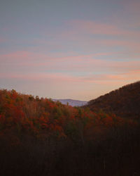 Scenic view of landscape against sky during sunset