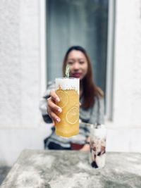 Refreshing summer drink in a chinese restaurant in berlin. 