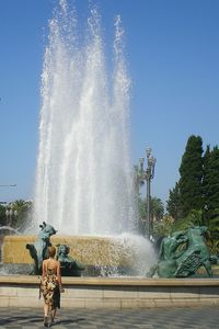 High angle view of waterfall