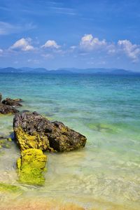 Island ocean tropical forest views near phi phi, ko rang yai, ko li pe phuket thailand asia.