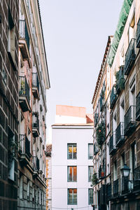 Low angle view of residential buildings against sky