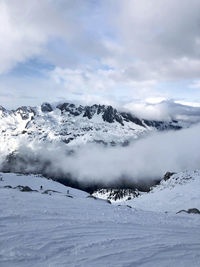 Snow covered mountain against sky