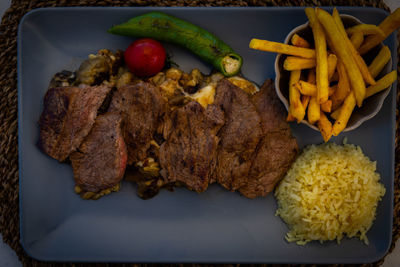 Close-up of food served in plate