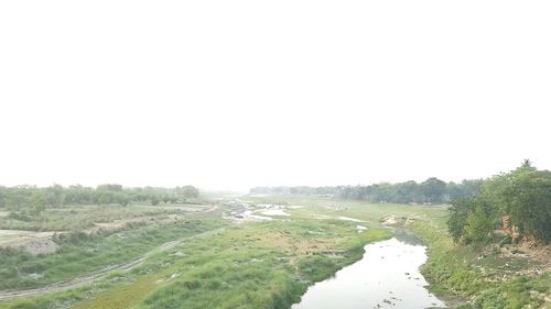 Scenic view of landscape against clear sky