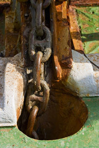 Close-up of rusty chain