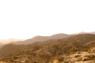 Scenic view of mountains against clear sky