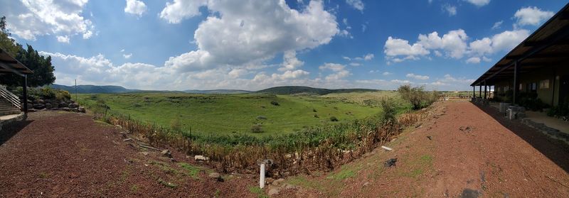 Panoramic shot of land against sky