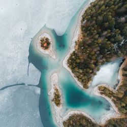 High angle view of ice cream on land