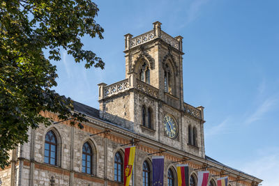 Low angle view of historic building against sky