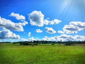 Scenic view of landscape against clear sky