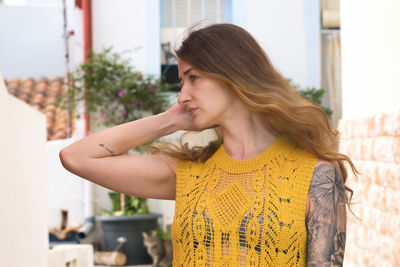 Young woman looking away