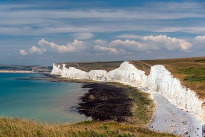 White chalk cliffs at the south coast of england