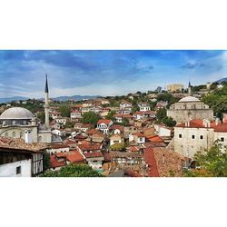 High angle shot of townscape