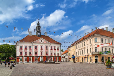 Town hall square is main square in tartu, estonia