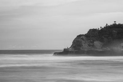 Long exposure art photos of beaches and high cliffs in indonesia, fineart black and white photos