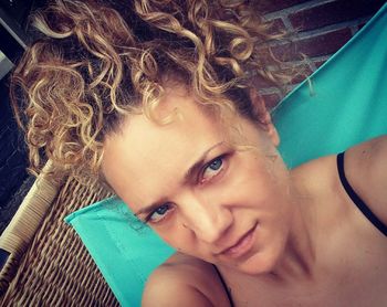 Close-up portrait of smiling boy