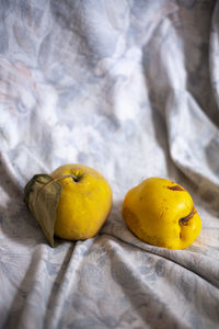 High angle view of fruits on table