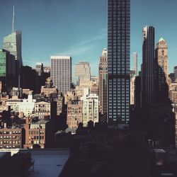 High angle view of cityscape against sky