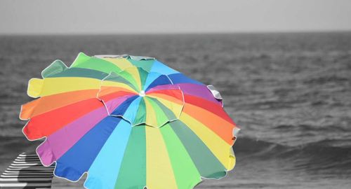 Close-up of colorful umbrellas