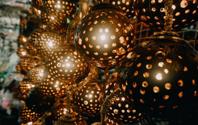 Close-up of illuminated christmas lights