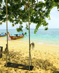 Scenic view of beach against sky