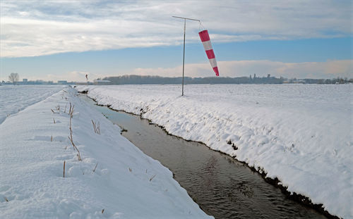 A windsock near a stream