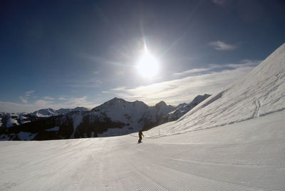 Scenic view of snowcapped mountain against sky