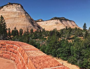 Scenic view of mountain against clear sky