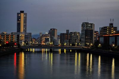 Illuminated city at night