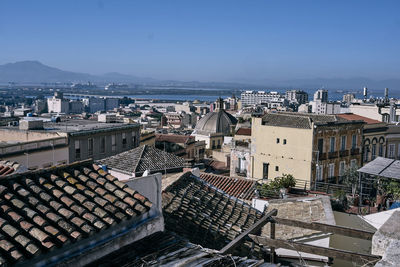 Panorama view of the city of cagliari in sardinia - italy