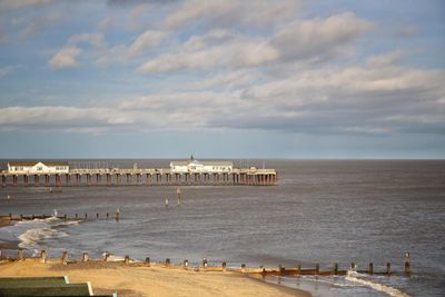 View of sea against cloudy sky