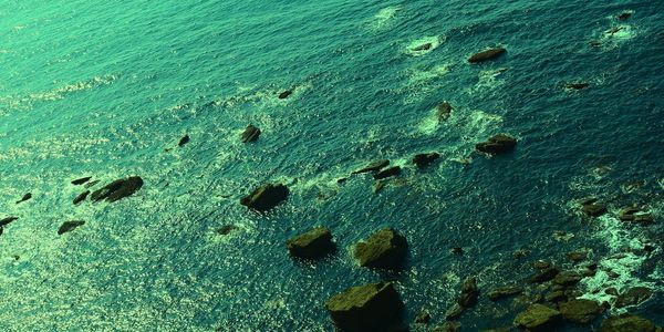 Full frame shot of rocks in sea
