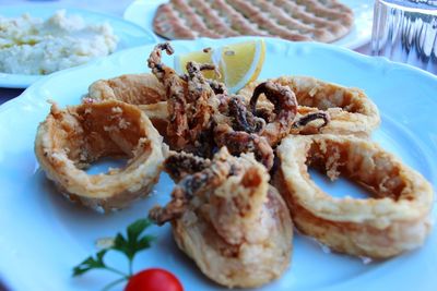 Close-up of fish served in plate