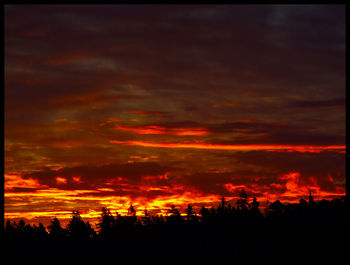 Scenic view of dramatic sky at sunset