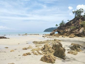 Scenic view of beach against sky