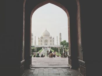 Taj mahal seen through tomb