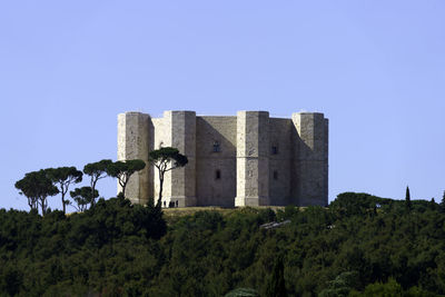 Low angle view of old ruins against clear sky