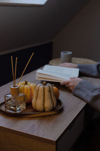 Close-up of food on table