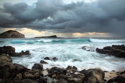 Scenic view of sea against sky