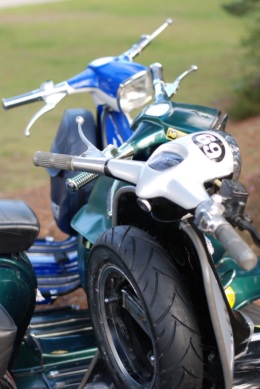CLOSE-UP OF MOTOR SCOOTER