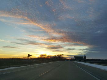 Road against sky during sunset