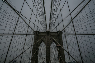 Low angle view of suspension bridge